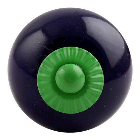 Navy Blue Round Green Fitting Ceramic Knob